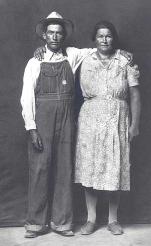 Black and white photo of a man and woman